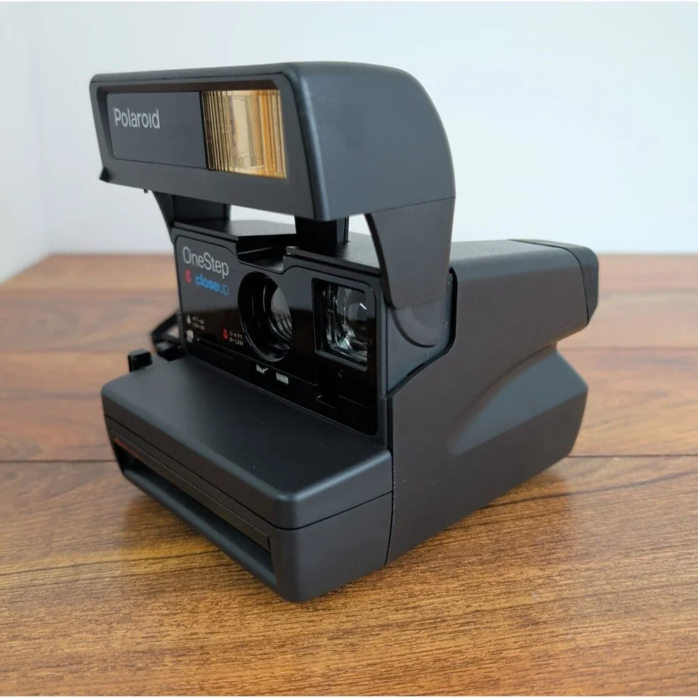 Polaroid One Step Close Up 600 Film Instant Camera Vintage Black W/ Box & Strap